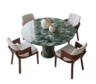 Modern Dining Table and Chair Dining Chair Single Chair Round Dining Table 3d model