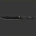 Tactical Military Knife With Serrated Sharp Blade And Gray Textured Grip Handle
