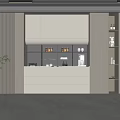 Modern Light Gray Sideboard With Lighted Shelves Storage Drawers And Display Compartments