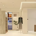 Modern Clothing Store Interior With Clothing Racks Display Shelves And Hanging Clothes