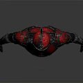Intelligent Machine With Sleek Red Black Metallic Body And Complex Armor Design