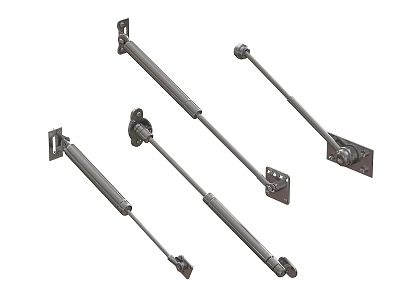 Heavy Duty Gas Struts With Metal Mounting Brackets For Furniture Support 3d model