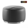 Black Round Leather Leisure Chair With Modern Stitched Design And Comfortable Surface