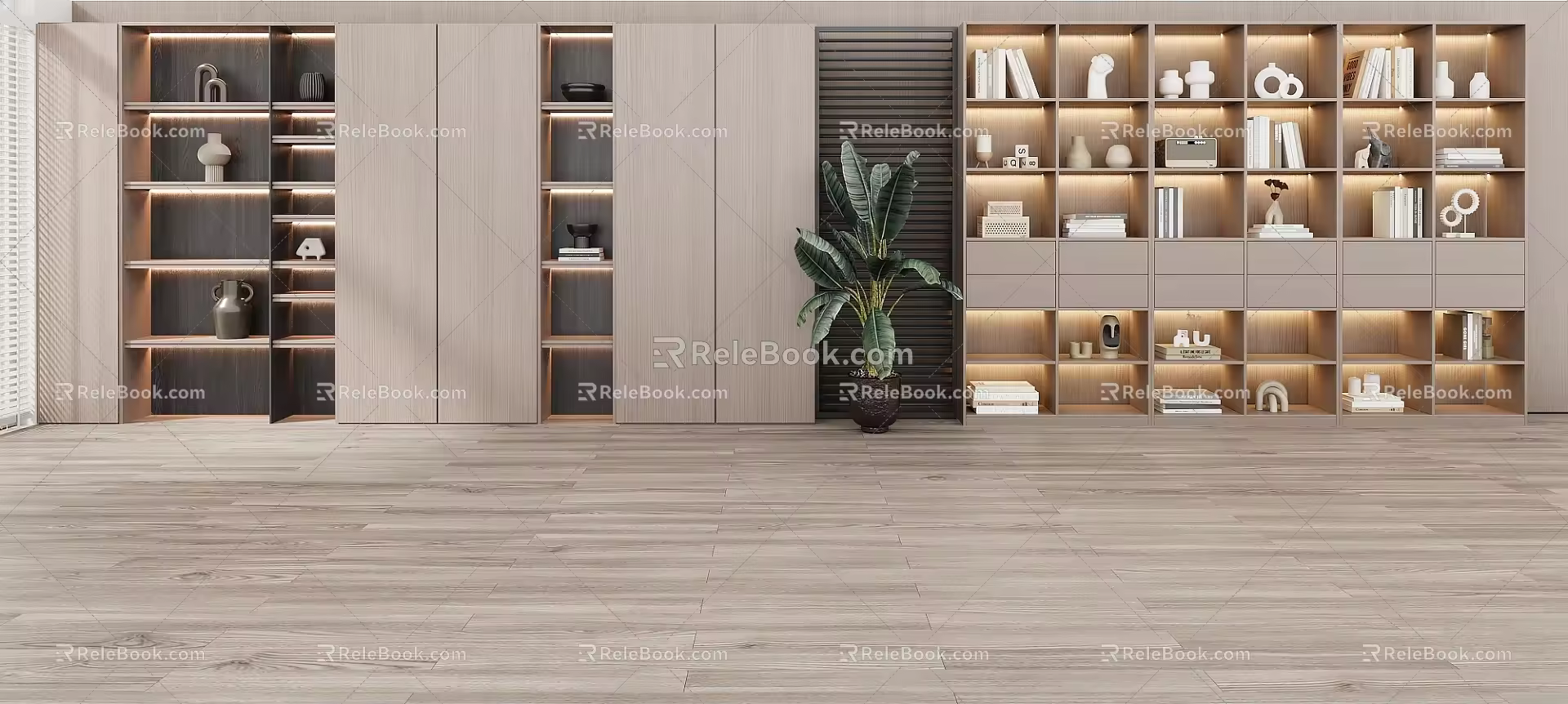 Modern Bookcase Decorative Cabinet Display Cabinet Bookshelf 3d model