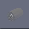 Blue Ribbed Cylinder With Intricate Textured Base On Gray Background 3d model