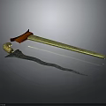 Ancient Decorative Swords With Wooden Handle Green Carved Blade And Black Curved Design