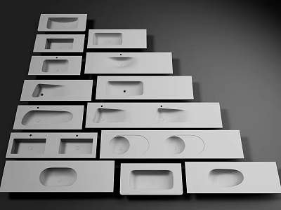 Modern Bathroom Sinks with Various Shapes and Stylish Design Features 3d model