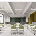 modern classroom 3d model