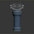 Blue Binocular Sculpture Carving With Cylindrical Metal Stand And Artistic Design