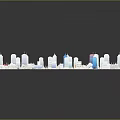 Detailed 3D City Model With Various Buildings And Colorful Architectural Structures