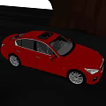 Red Modern Sedan Car With Sunroof And Sleek Exterior Design