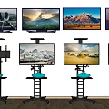 Multiple Televisions Displaying Scenic Landscapes In Indoor Setting With Wall And Stand Mounts
