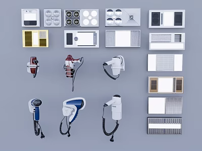 Various Types Of Modern Household Electrical Appliances With Stylish Designs For Home Use 3d model