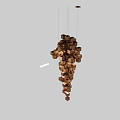 Modern Spiral Pendant Light Composed of Brown Wooden Blocks with Unique Design