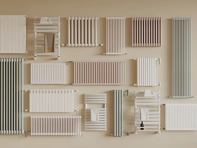 Various Wall Mounted Radiators With Modern Designs And Towel Rails 3d model