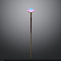 Colorful Decorative Floor Lamp With Pink Shade And Wooden Stand