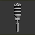 Vintage Classic Microphone With Metal Body And Retro Audio Equipment Design