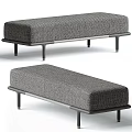 Modern Gray Fabric Sofa Bench with Textured Upholstery and Metal Legs for Living Room Decor