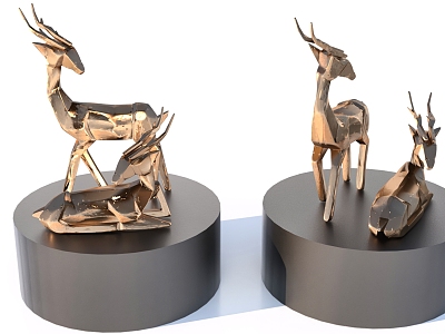 Living room ornaments Deer ornaments 3d model