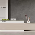 Modern company lobby front desk shaped reception desk bar front desk background wall 3d model