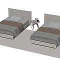 Modern single bedside table 3d model
