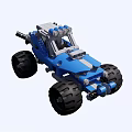 Electric Toy Blue Off Road Vehicle With Big Tires And Building Block Design