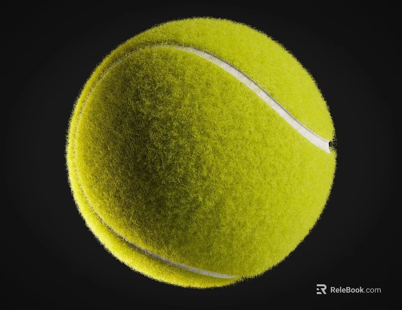 High Quality Yellow Tennis Ball with Fuzzy Texture for Sports Training and Matches 3d model 