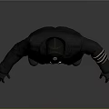 Full Body Character In Black Uniform With Cap White Belt And Boots