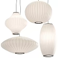 Elegant Modern Pleated Fabric Chandeliers With Striped Patterns And Neutral Tones For Interior Decor