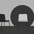 Poliform Modern Leisure Chair Black White Leather Design With Slim Metal Legs