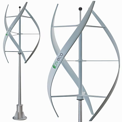 ECOSO Brand Spiral Design Wind Turbines For Renewable Energy Solutions 3d model