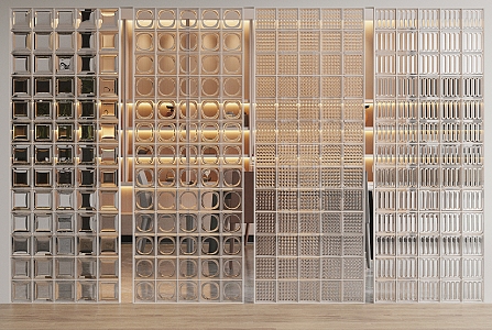 Modern glass brick glass brick screen partition 3d model