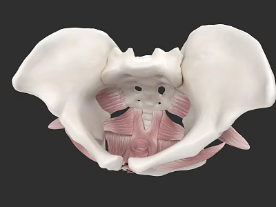 Detailed View Of Pelvic Organs Anatomical Model With Skeletal Structure And Muscles 3d model