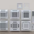 Air Conditioner Air Vents With Modern White Design And Various Grille Patterns