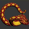 snake cobra venomous snake python reptile cold-blooded animal reptile 3d model