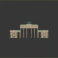 Historic Brandenburg Gate Model With Classical Columns Green Copper Roof And Quadriga Statue