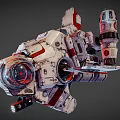 Futuristic Passenger Aircraft With White Red Livery And Multiple Engines Mechanical Details