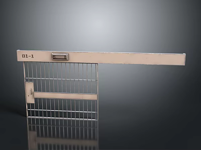 Contemporary Metal Wire Grid Furniture With Light Panel And Shelf Bracket Design 3d model