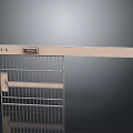 Contemporary Metal Wire Grid Furniture With Light Panel And Shelf Bracket Design