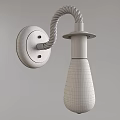 Modern Vintage Wall Lamps With Black Metal Base Glass Shade And Rope Accent