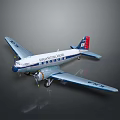 American Airlines Vintage Airplane Model Featuring Blue White Red Fuselage Red Tail Propellers And Windows
