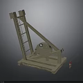 Wooden Catapult Mechanical Device With Gear System And Stable Base Stand