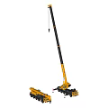 Yellow Black Crane Utility Vehicle With Long Boom And Multiple Axles Design