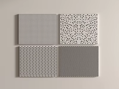 Perforated Wall Panels With Different Hole Patterns For Modern Interior Design 3d model