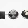 Modern Countertop Kitchen Appliances Including Induction Cooktop Electric Hot Pot and Cooker