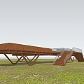 Modern viewing platform, landscape platform, landscape structure 3d model