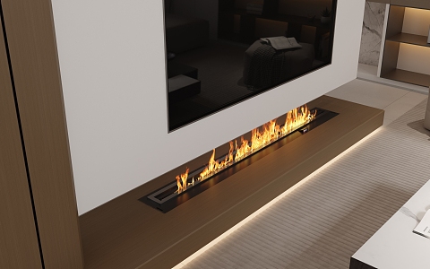 modern fireplace villa fireplace pendant 3d model