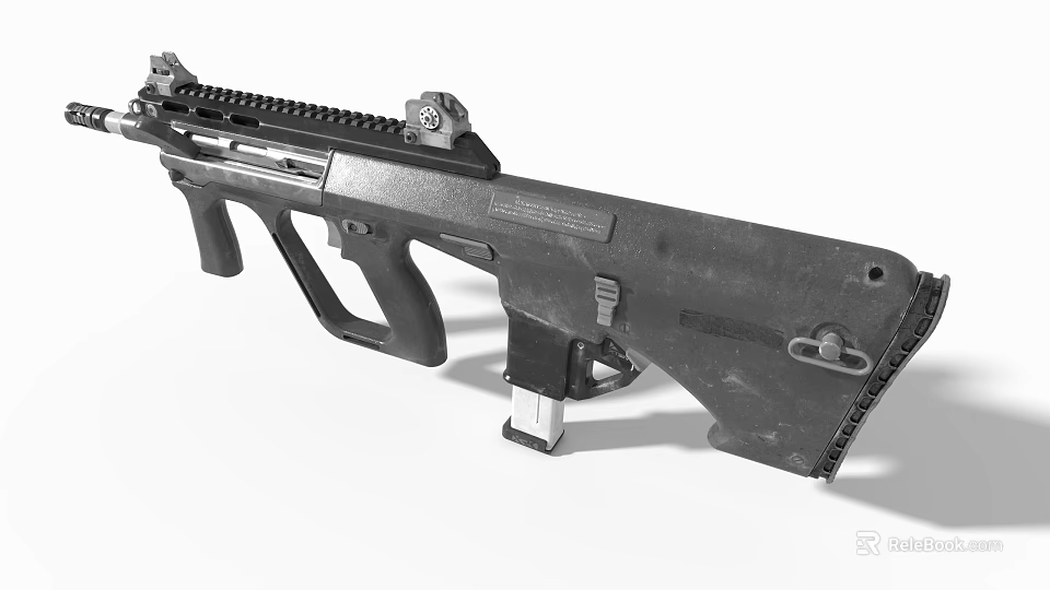 Game Movie Character Using Tactical Assault Rifle With Scope And Magazine 3d model 
