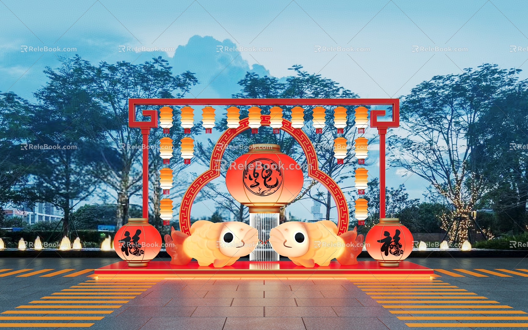 National Tide Year of the Snake Meichen Lantern Festival Lantern Festival Commercial Meichen Lantern Festival Activities 3d model