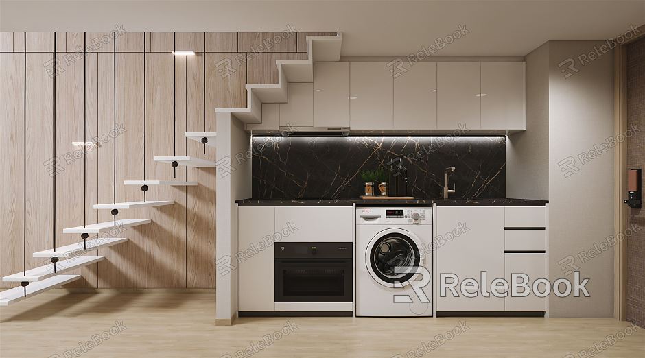 modern kitchen retest staircase kitchen model